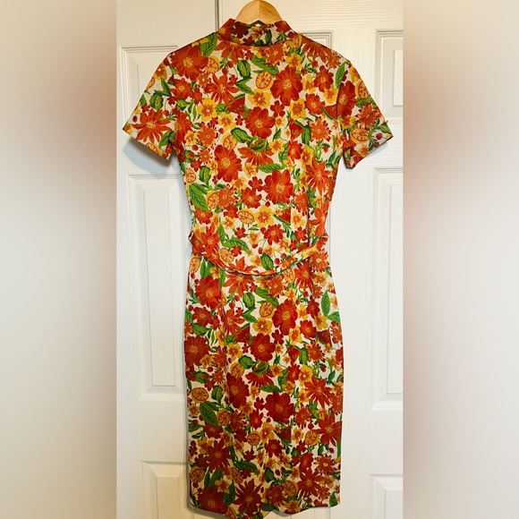 Zara Floral Dress - Red and Green - Picture 3 of 4